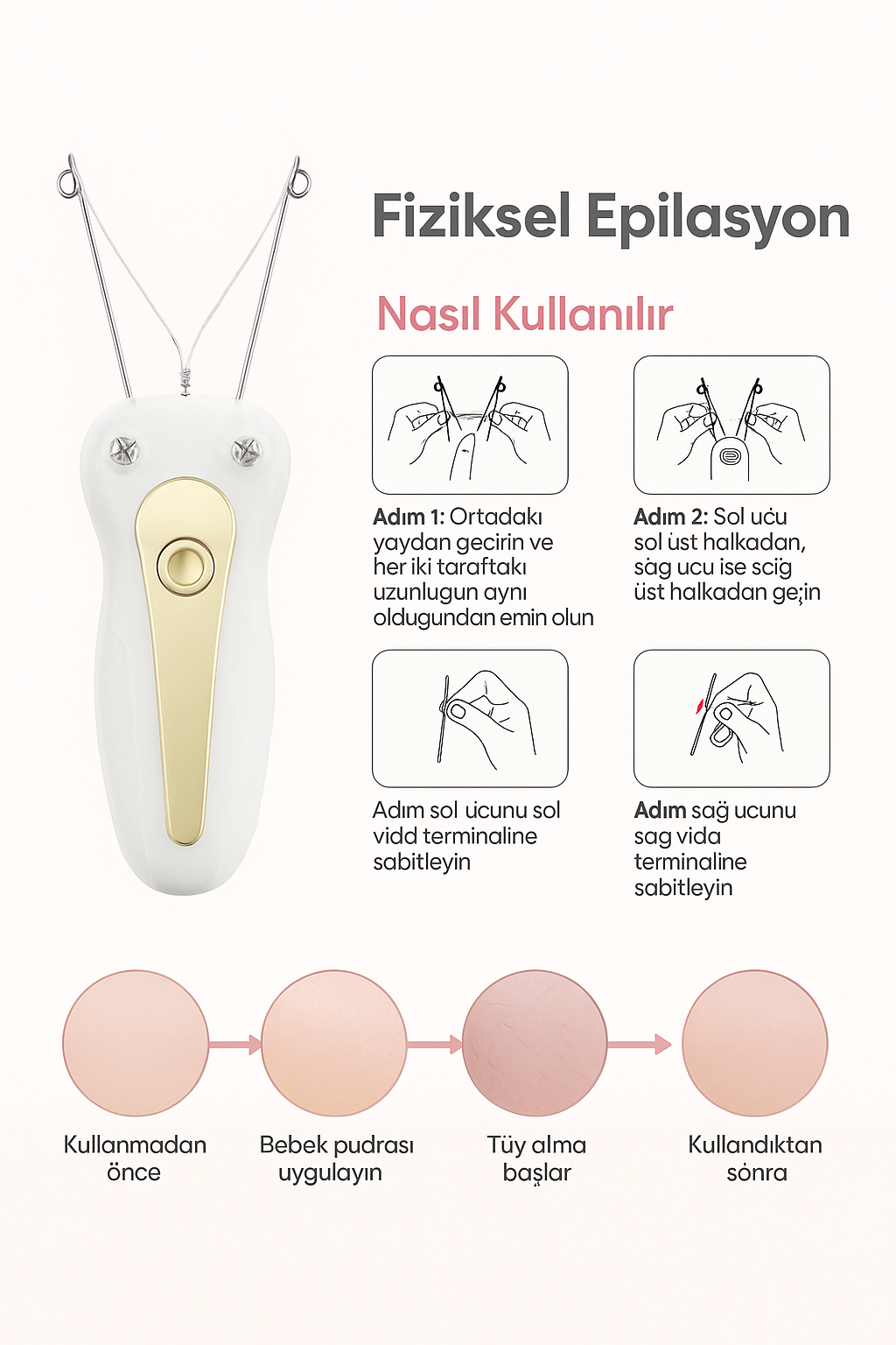 NudGrip Pro Otomatik Epilasyon Aleti